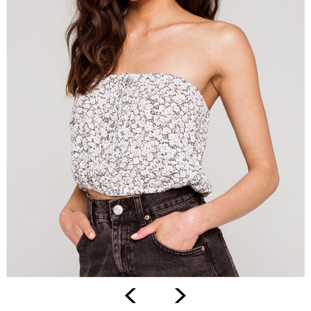Volcom Bae Bae Doll Tube Top Size L Versatile black White NWT
